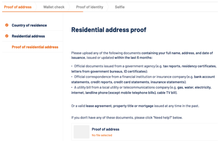 synapse kyc process residential address 