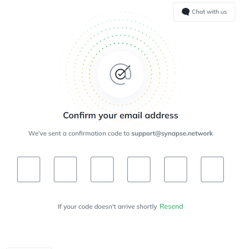 synapse fiat gateway email confirmation code 